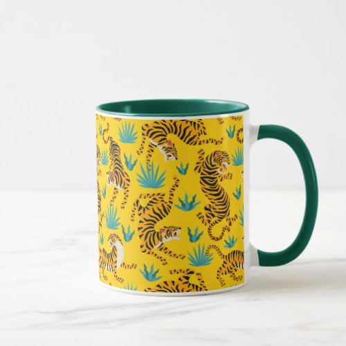 Gold Asian Tiger Pattern Mug