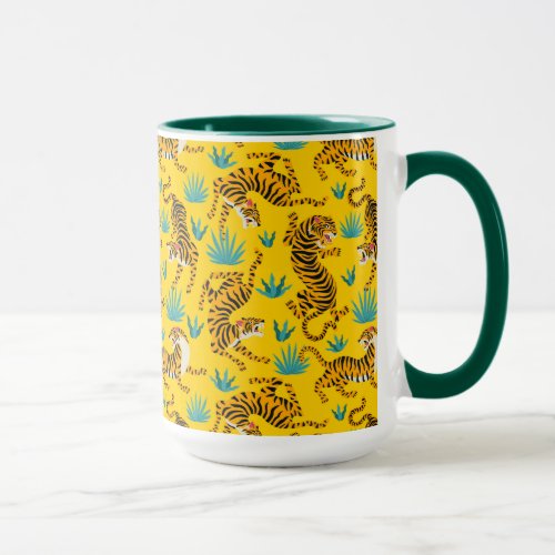 Gold Asian Tiger Pattern Mug