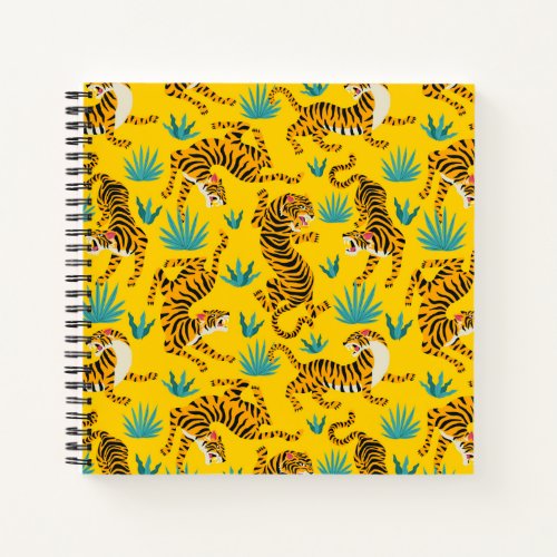 Gold Asian Tiger Pattern Notebook