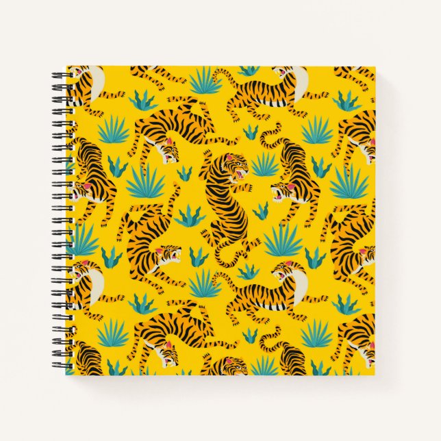 Gold Asian Tiger Pattern Notebook (Front)