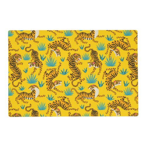 Gold Asian Tiger Pattern Placemat