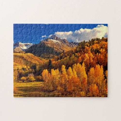 Gold Aspen Colorado Mountain Autumn Jigsaw Puzzle