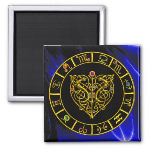 GOLD ASTRAL HEARTZodiac SignsAstrology Chart Magnet