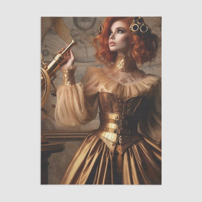 Gold Astronomer Steampunk Victorian Decoupage  Tissue Paper (Creator Uploaded)