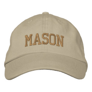 Gold Athletic Block Monogram Custom Name Embroidered Baseball Cap
