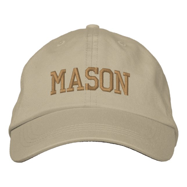 Gold Athletic Block Monogram Custom Name Embroidered Baseball Cap (Front)