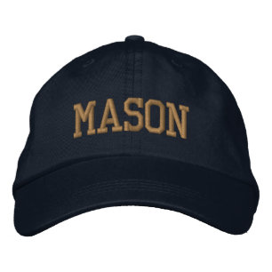 Gold Athletic Block Monogram Custom Name Embroidered Baseball Cap