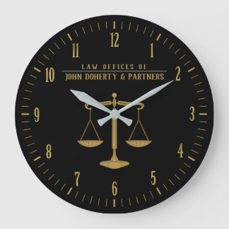 Gold Attorney at Law | Law Office Large Clock