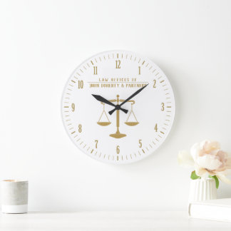 Gold Attorney at Law | Law Office Large Clock