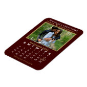 Gold & Auburn Photo Calendar Save Our Date Wedding Magnet (Left Side)