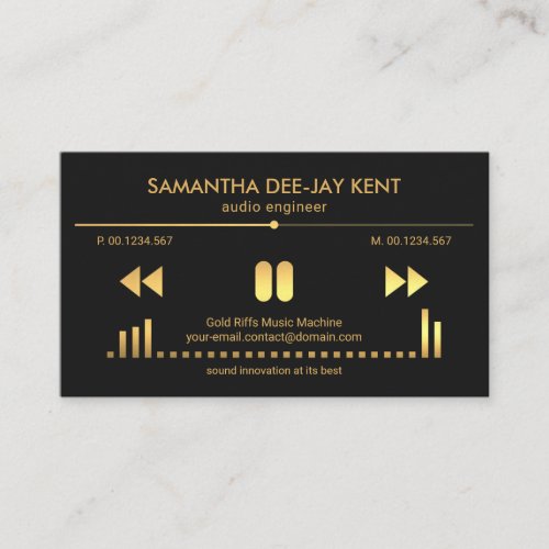 Gold Audio Display Panel Sound Engineer Deejay  Business Card