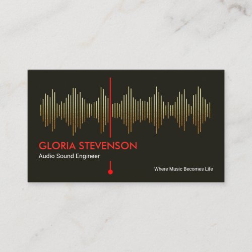 Gold Audio Sound Frequency Studio Engineer DJ Business Card