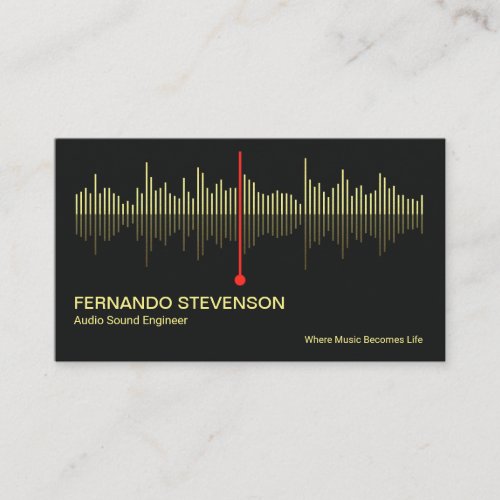 Gold Audio Sound Wave Professional DJ Business Card