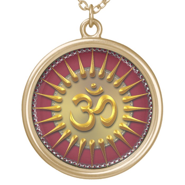Gold Aum Sun Energy Necklace 