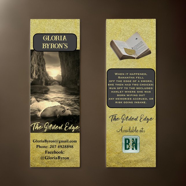 Gold Author's Promotional Writer Bookmarks (Creator Uploaded)