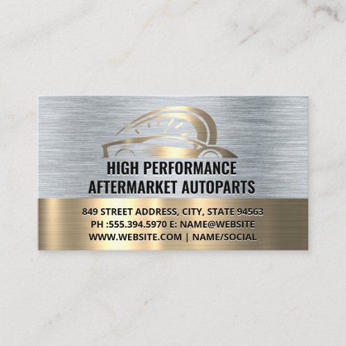 Gold Auto Sports Car Logo Business Card