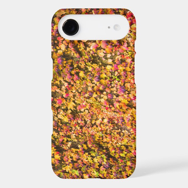 Gold autumn colors ivy wall iPhone case (Back)