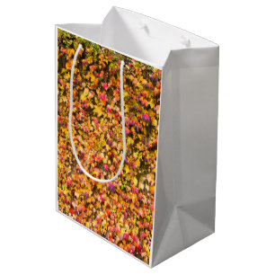 Gold autumn colors ivy wall medium gift bag