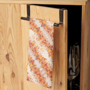 Gold Autumn Leaves Kitchen Towel