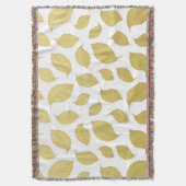 GOLD AUTUMN LEAVES - Throw blanket (Front Vertical)