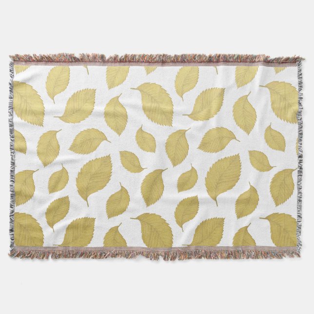 GOLD AUTUMN LEAVES - Throw blanket (Front)