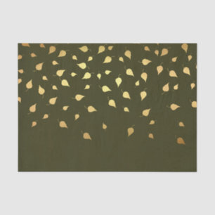 Gold Autumn Leaves Tissue Paper