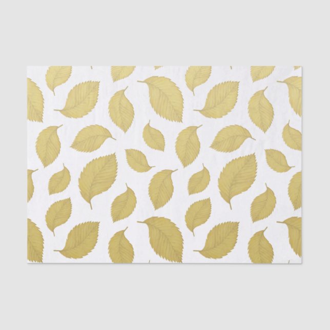 GOLD AUTUMN LEAVES - Tissue Paper (Front)