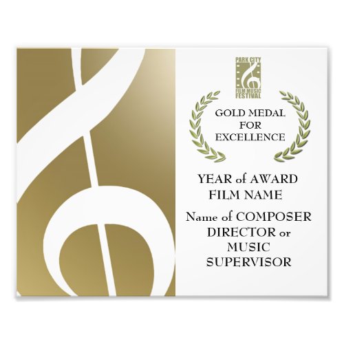 Gold Award Certificate Photo Print