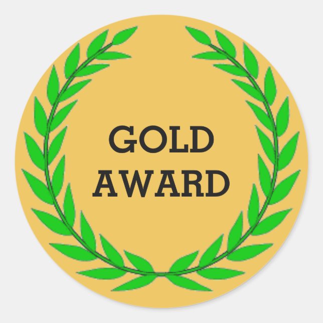 GOLD AWARD CLASSIC ROUND STICKER (Front)