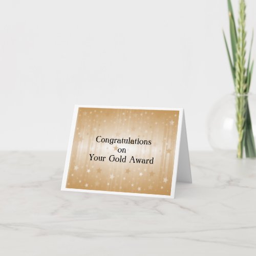 Gold Award Congratulations Card