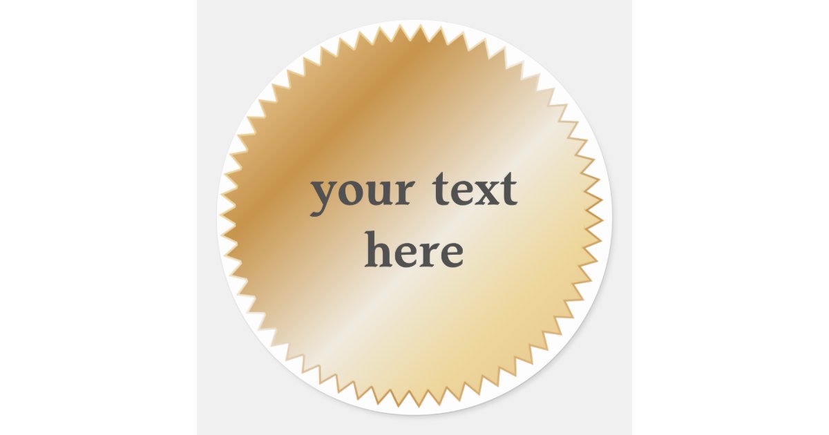 Gold Award Sticker - Customizable | Zazzle