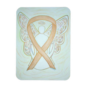 Gold Awareness Ribbon Angel Art Magnet