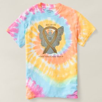 Gold Awareness Ribbon Angel Custom Cause Shirts