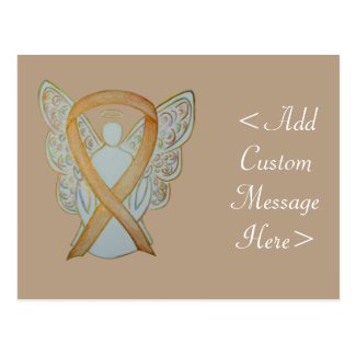 Gold Awareness Ribbon Angel Custom Postcard