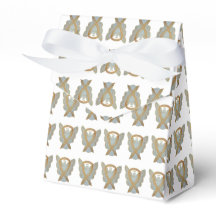 Gold Awareness Ribbon Angel Party Favor Boxes