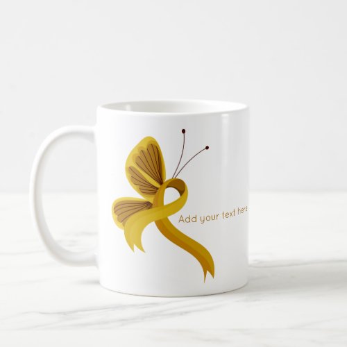 Gold Awareness Ribbon Butterfly Coffee Mug