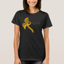 Gold Awareness Ribbon Butterfly T-Shirt