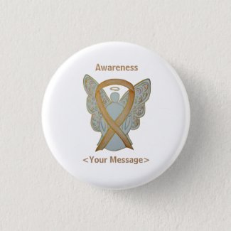 Gold Awareness Ribbon Childhood Cancer Angel Pin
