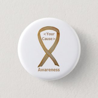 Gold Awareness Ribbon Childhood Cancer Pin Buttons