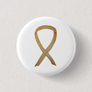Gold Awareness Ribbon Custom Art Pin