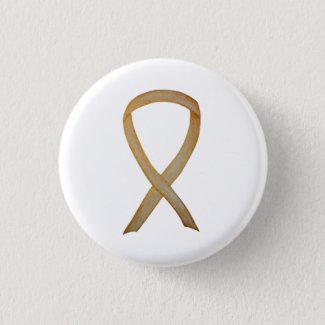 Gold Awareness Ribbon Custom Art Pin