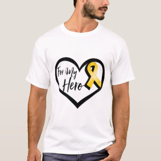 Gold Awareness Ribbon For My Hero T-Shirt