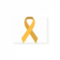 Gold Awareness Support Ribbon Post-it Notes