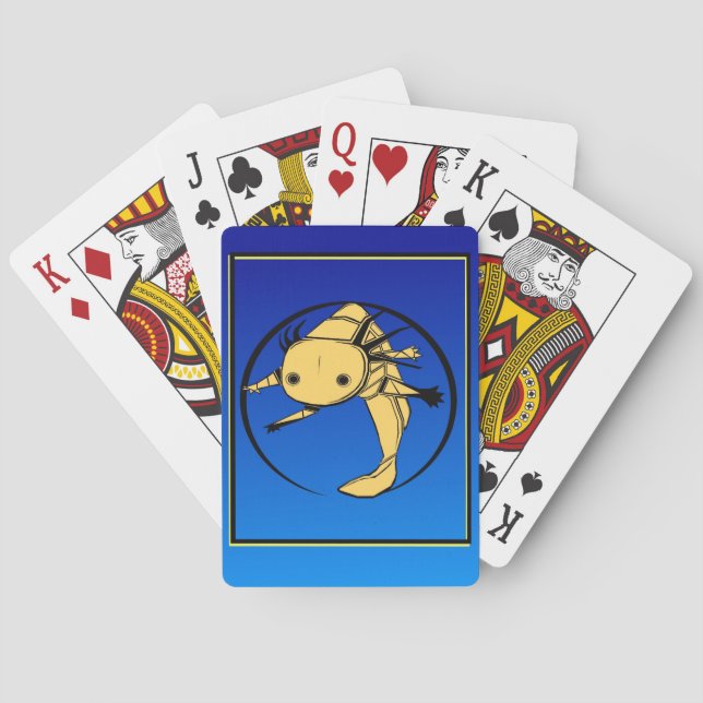Gold Axie on dark blue Playing cards (Back)