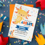 Gold Axolotl Boy Birthday Invitation