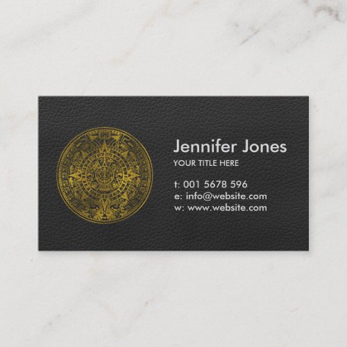 Gold  Aztec Inca Mayan Calendar Business Card