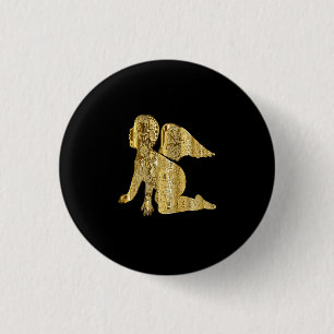 Gold baby angel pinback button