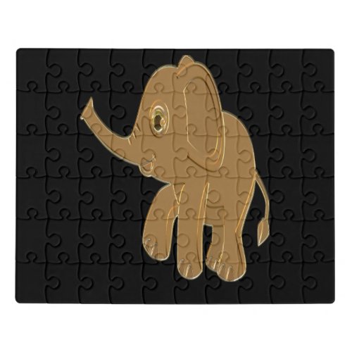 Gold baby elephant looking into the sky jigsaw puzzle