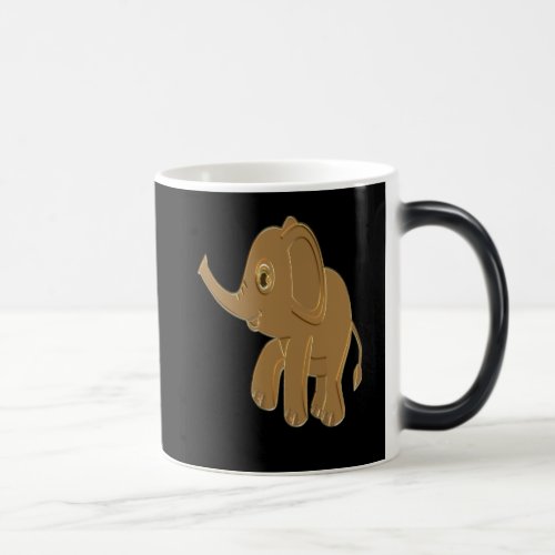 Gold baby elephant looking into the sky magic mug