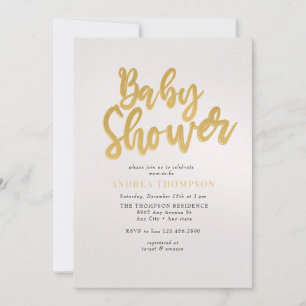 Gold Baby Shower Invitation